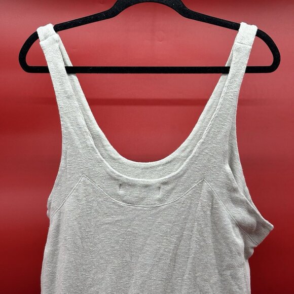 Free People Beach Be Happy Pinafore Size Medium Beige Sleeveless Midi Dress FLAW - Picture 16 of 16